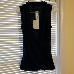 Wrap front knit tank top